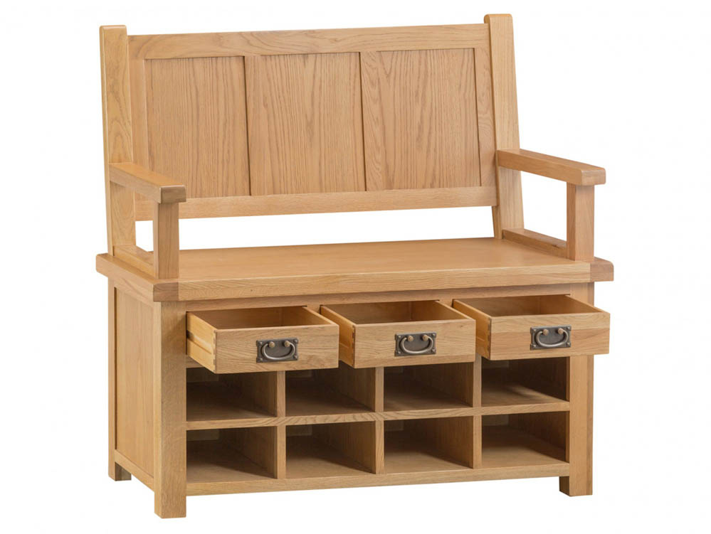 Kenmore Kenmore Waverley Oak 3 Drawer Storage Hallway Bench (Assembled)