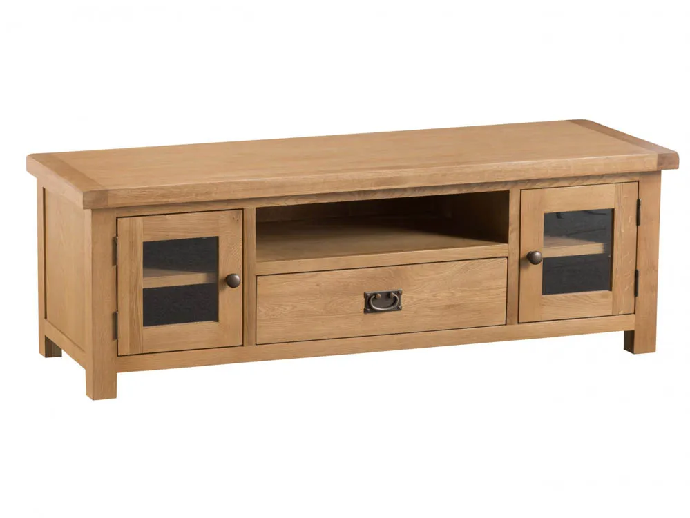 Kenmore Kenmore Waverley Oak and Glass 2 Door 1 Drawer Large TV Cabinet (Assembled)