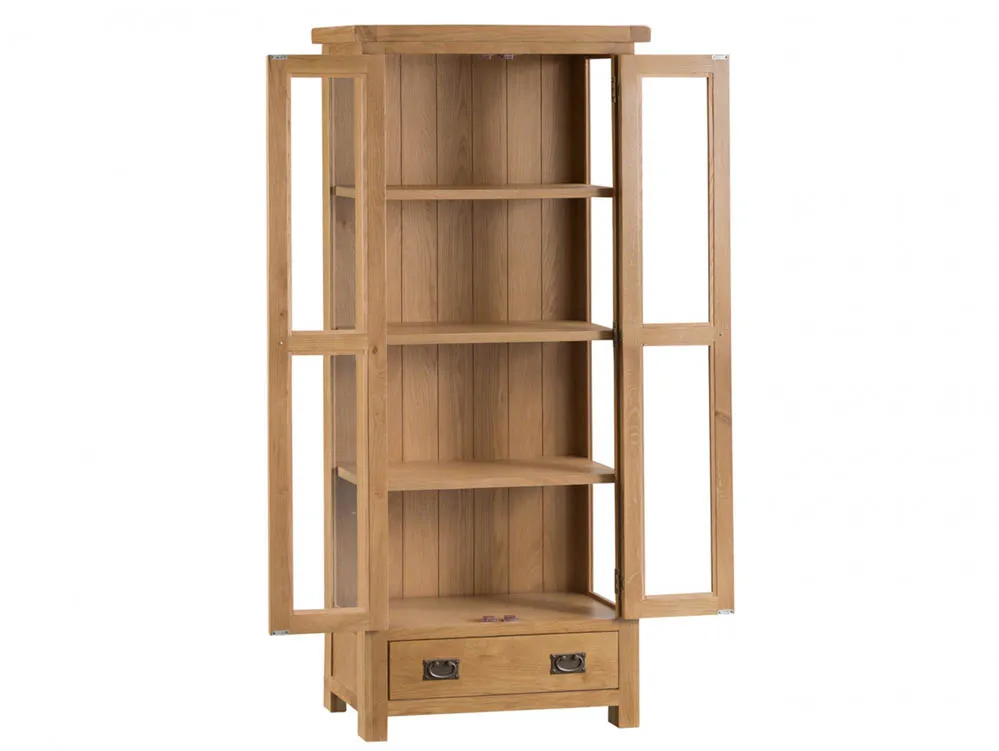 Kenmore Kenmore Waverley Oak and Glass 2 Door 1 Drawer Tall Display Cabinet (Assembled)