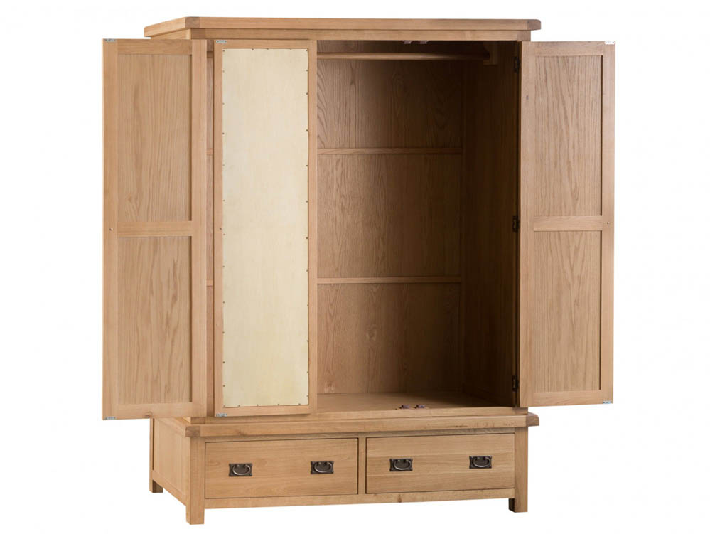 Kenmore Kenmore Waverley Oak 3 Door 2 Drawer Mirrored Triple Wardrobe (Flat Packed)