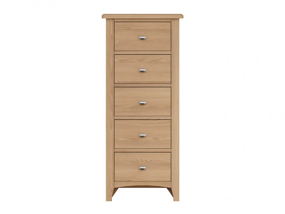 Kenmore Dakota Oak 5 Drawer Tall Narrow Chest of Drawers (Assembled)