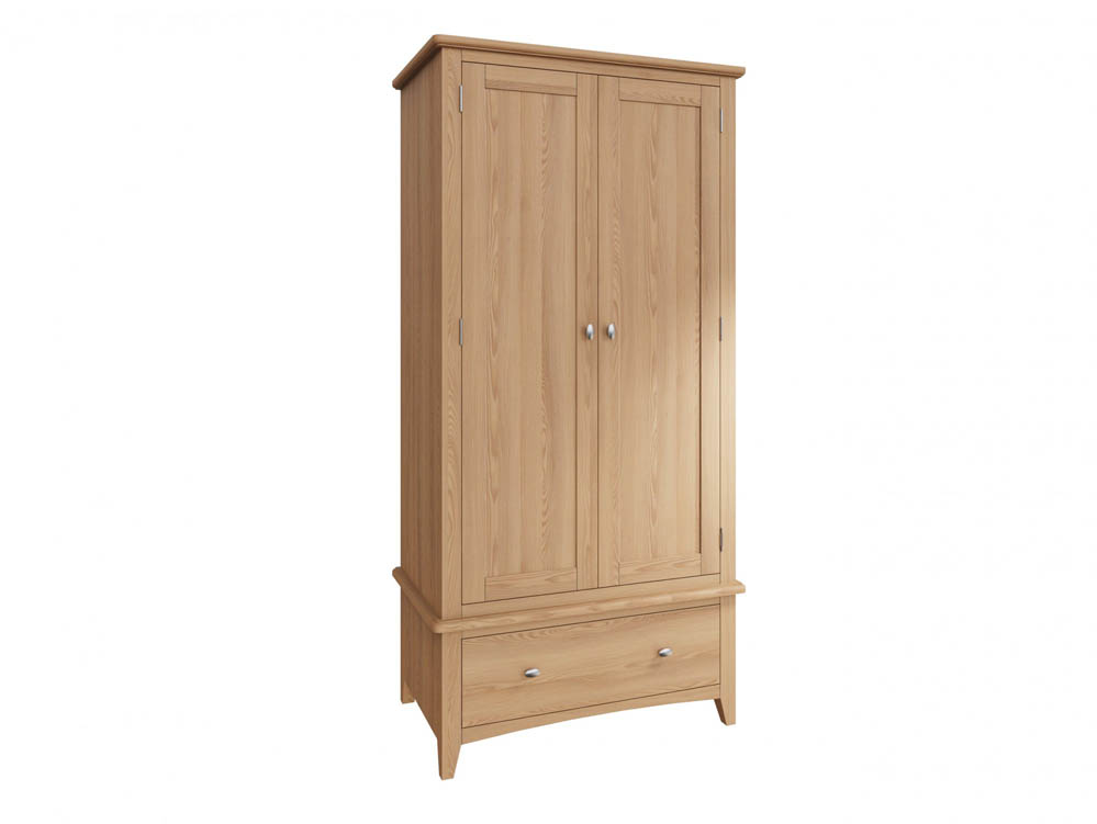 Kenmore Kenmore Dakota Oak 2 Door 1 Drawer Double Wardrobe (Part Assembled)
