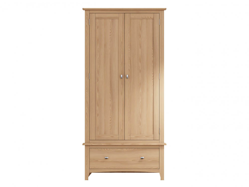 Kenmore Kenmore Dakota Oak 2 Door 1 Drawer Double Wardrobe (Part Assembled)