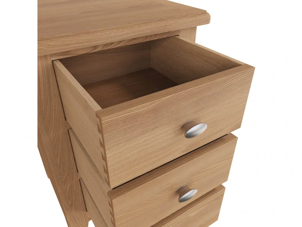 Kenmore Dakota Oak 3 Drawer Large Bedside Table Assembled