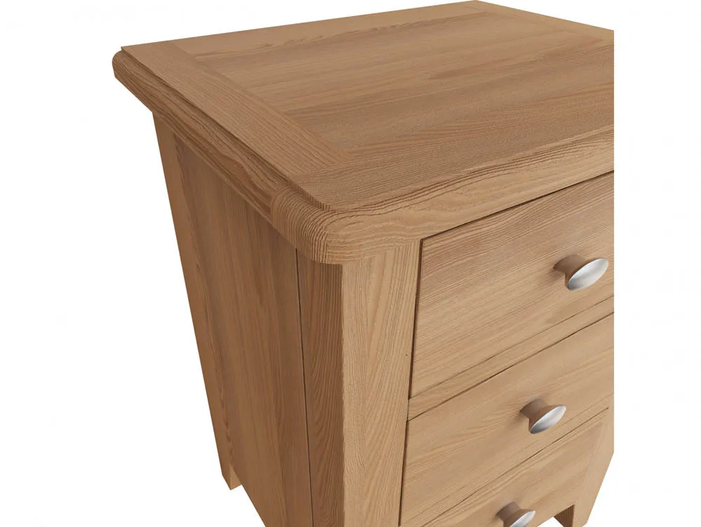 Kenmore Kenmore Dakota Oak 3 Drawer Large Bedside Table (Assembled)