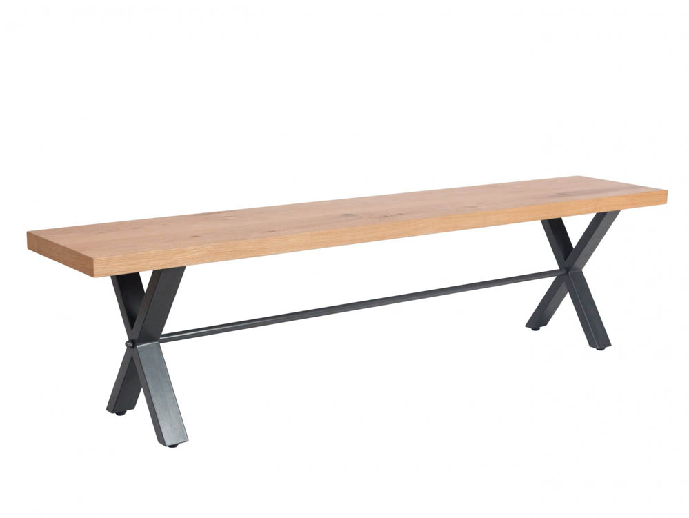 Kenmore Kenmore Dyce 130cm Oak and Black Dining Bench