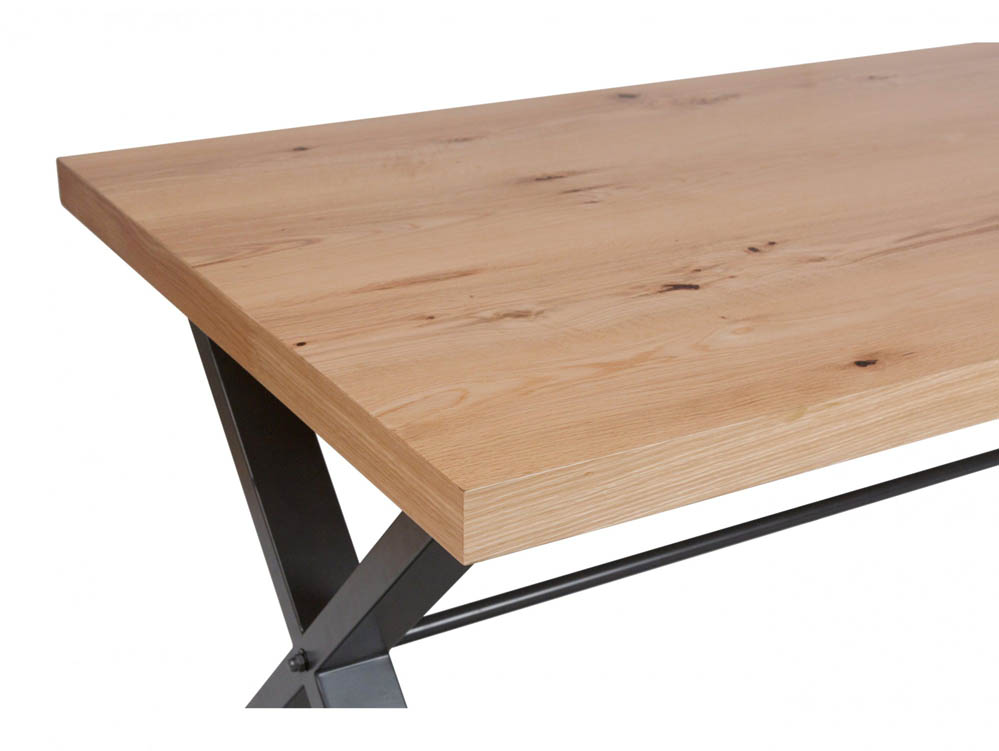 Kenmore Kenmore Dyce 180cm Oak and Black Dining Table (Flat Packed)