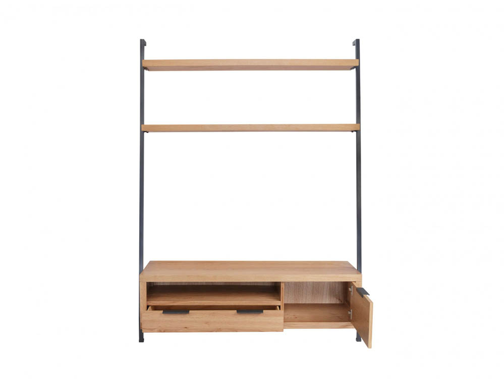 Kenmore Kenmore Dyce Oak and Black 1 Door 1 Drawer Ladder TV Cabinet (Flat Packed)