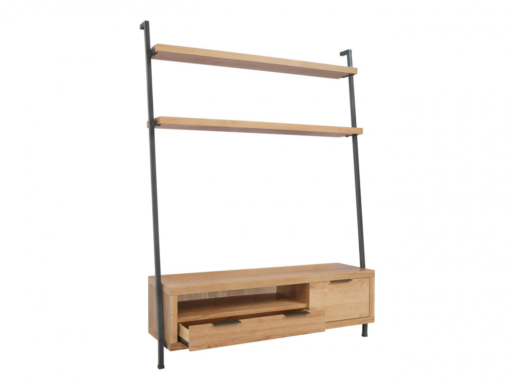 Kenmore Kenmore Dyce Oak and Black 1 Door 1 Drawer Ladder TV Cabinet (Flat Packed)
