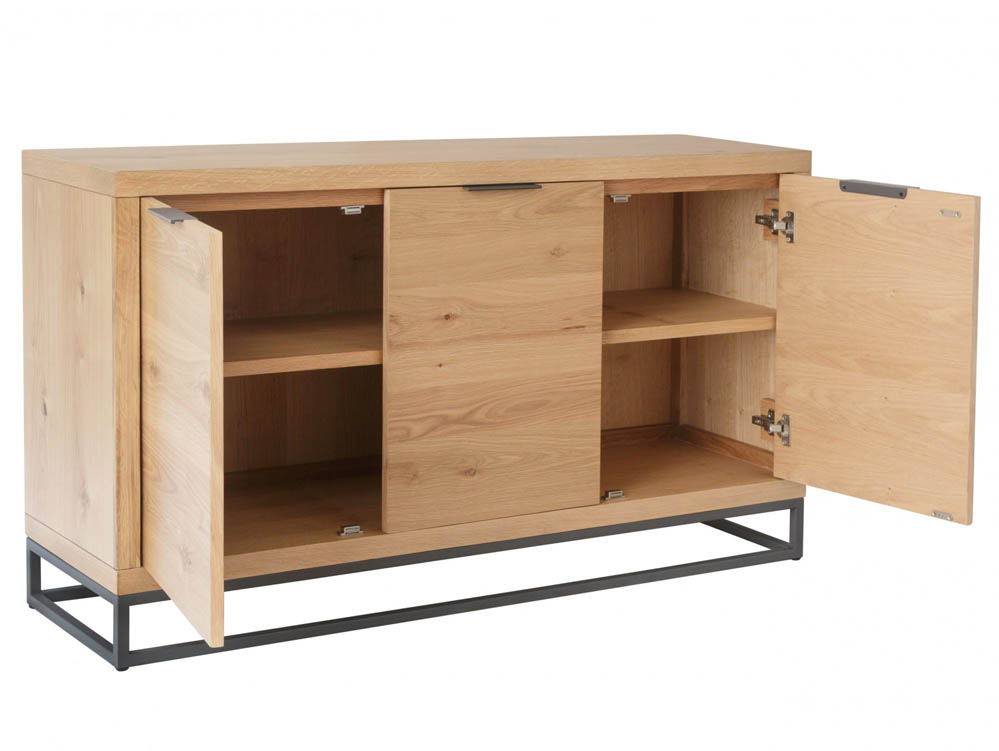 Kenmore Kenmore Dyce Oak and Black 3 Door Large Sideboard (Assembled)