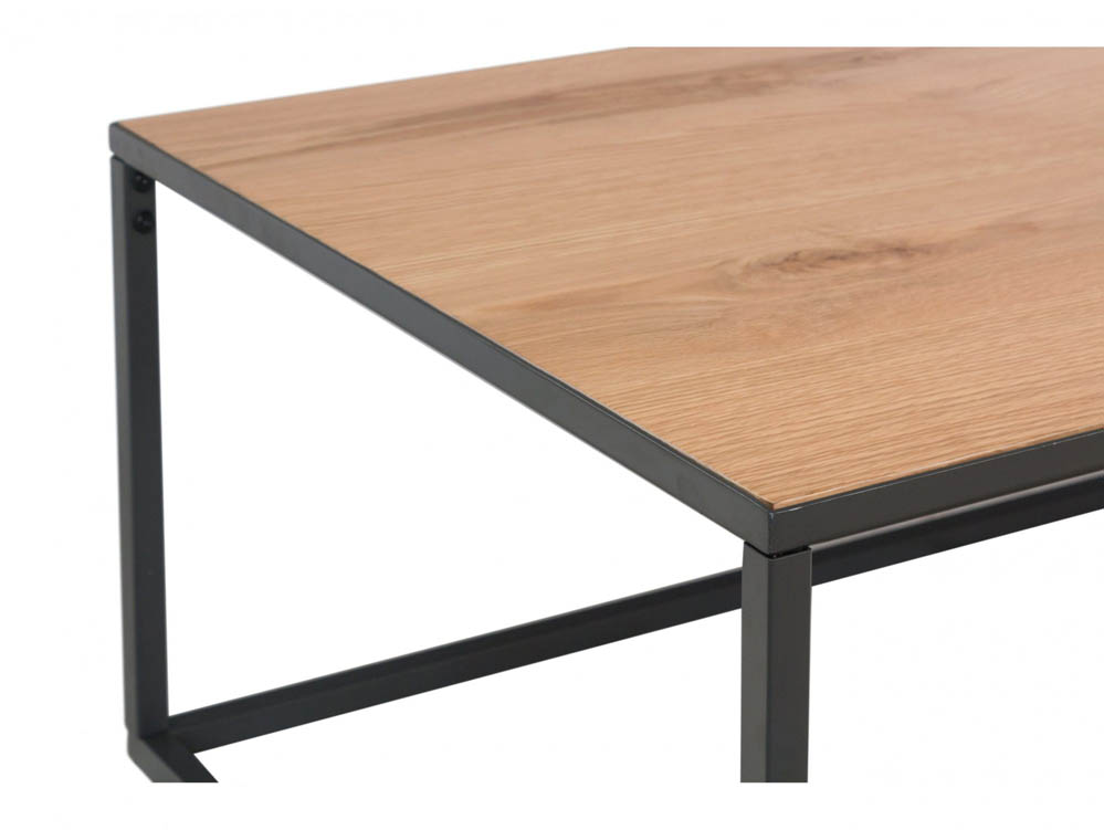 Kenmore Kenmore Dyce Oak and Black Large Coffee Table (Flat Packed)