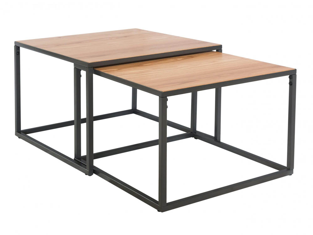Kenmore Kenmore Dyce Oak and Black Large Nest of Tables (Flat Packed)