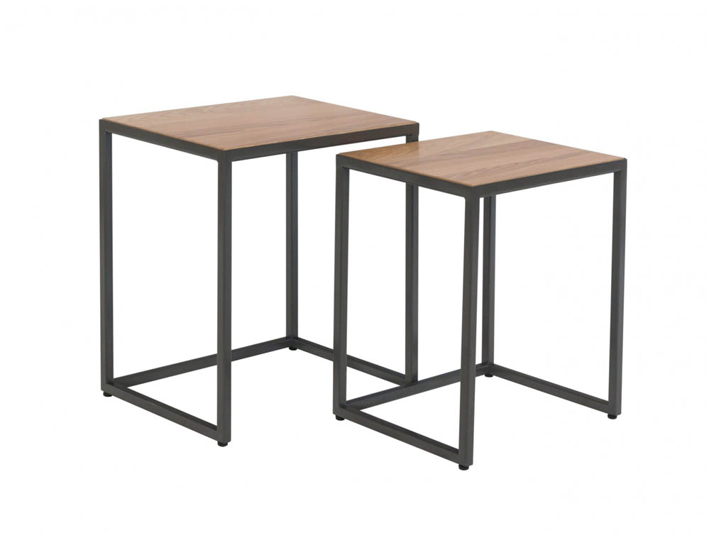 Kenmore Kenmore Dyce Oak and Black Nest of Tables (Assembled)