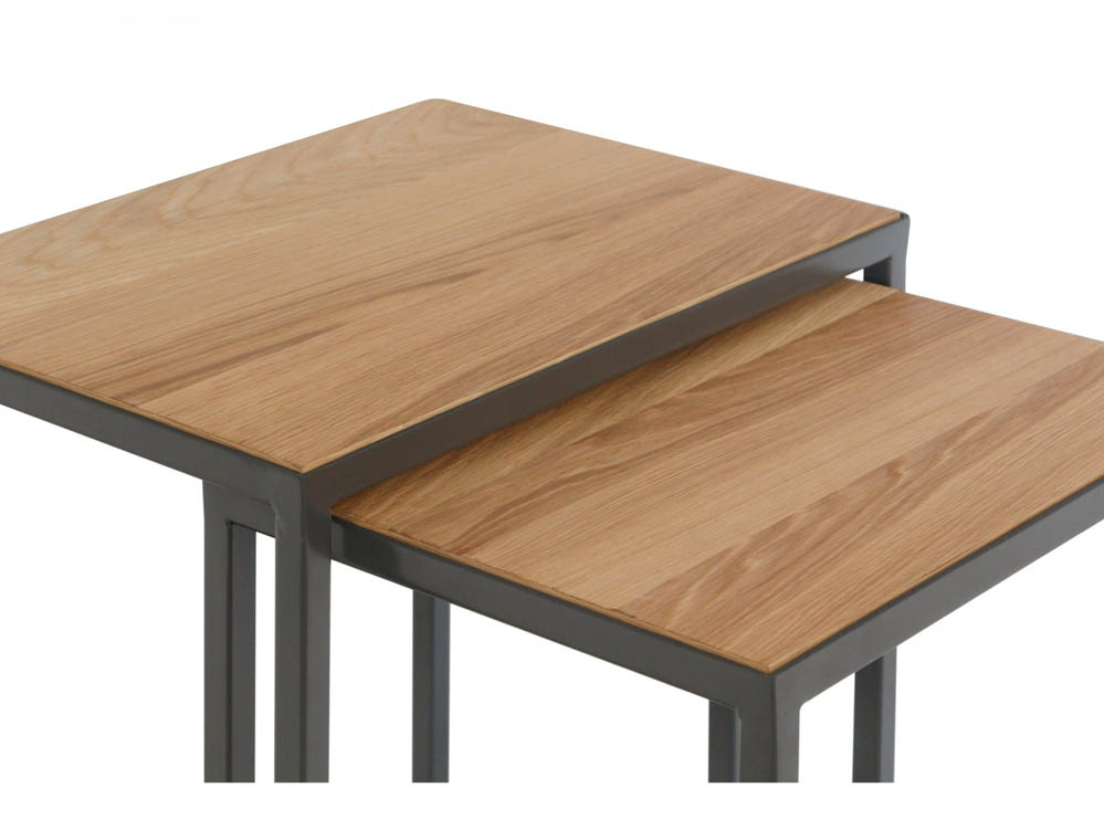 Kenmore Kenmore Dyce Oak and Black Nest of Tables (Assembled)