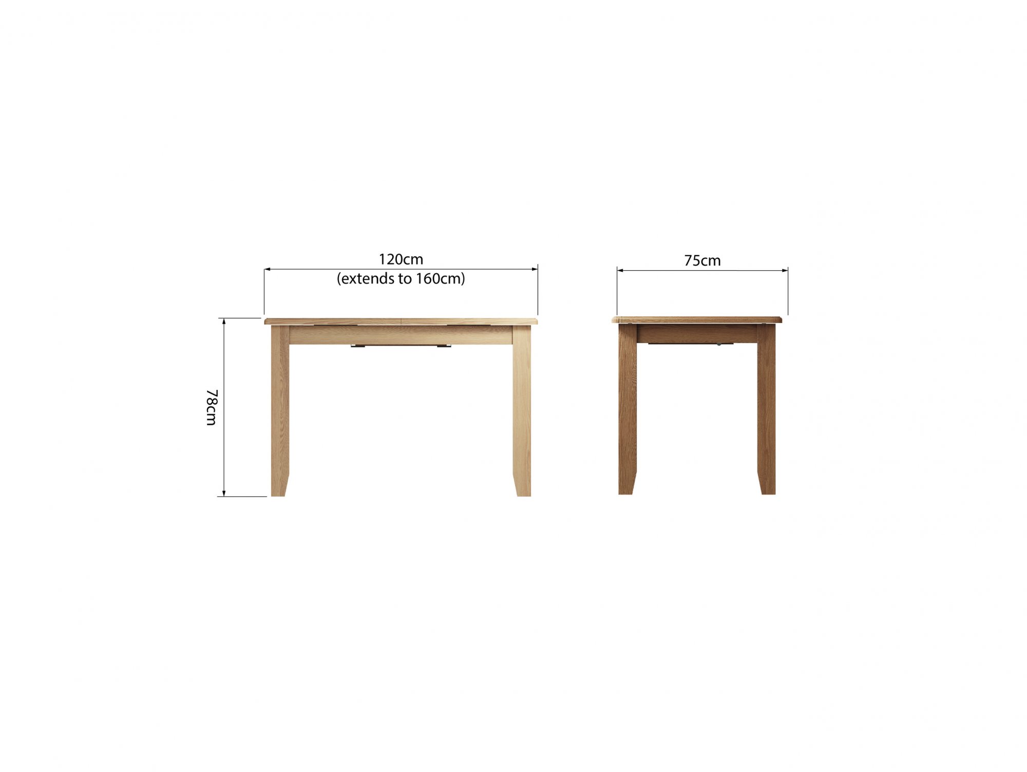 Kenmore Kenmore Dakota 160cm Oak Butterfly Extending Dining Table (Flat Packed)