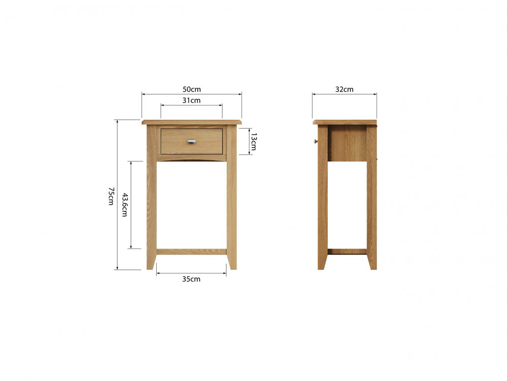 Kenmore Kenmore Dakota Oak 1 Drawer Tall Lamp Table (Assembled)