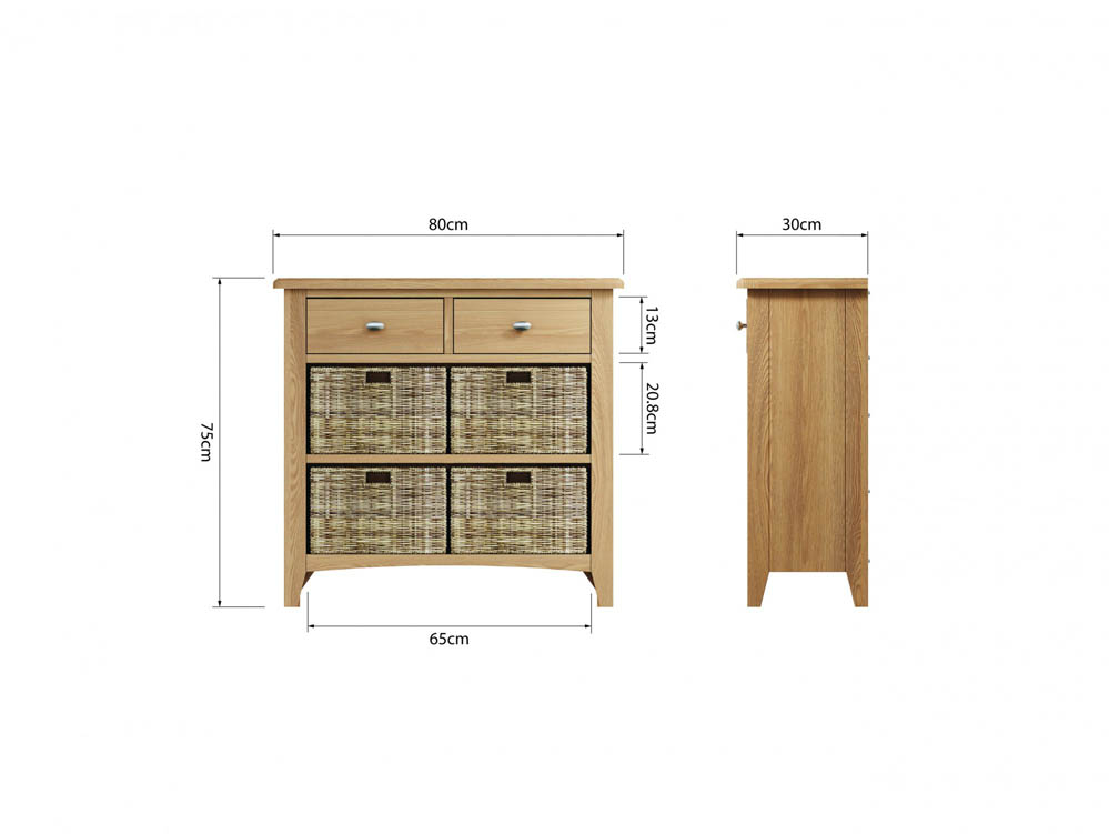 Kenmore Kenmore Dakota Oak 2 Drawer Compact Sideboard (Assembled)