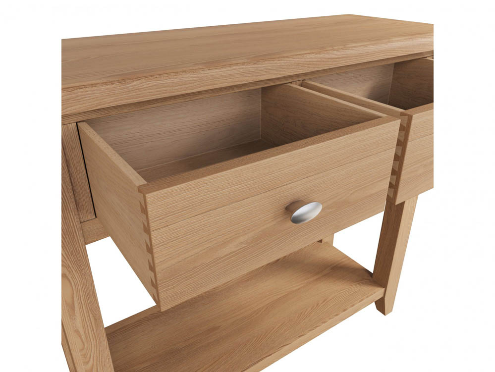 Kenmore Kenmore Dakota Oak 2 Drawer Console Table (Flat Packed)