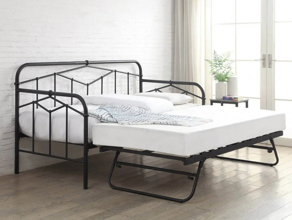 Flintshire Flintshire Axton Sand Blast Black Metal Day Bed Frame