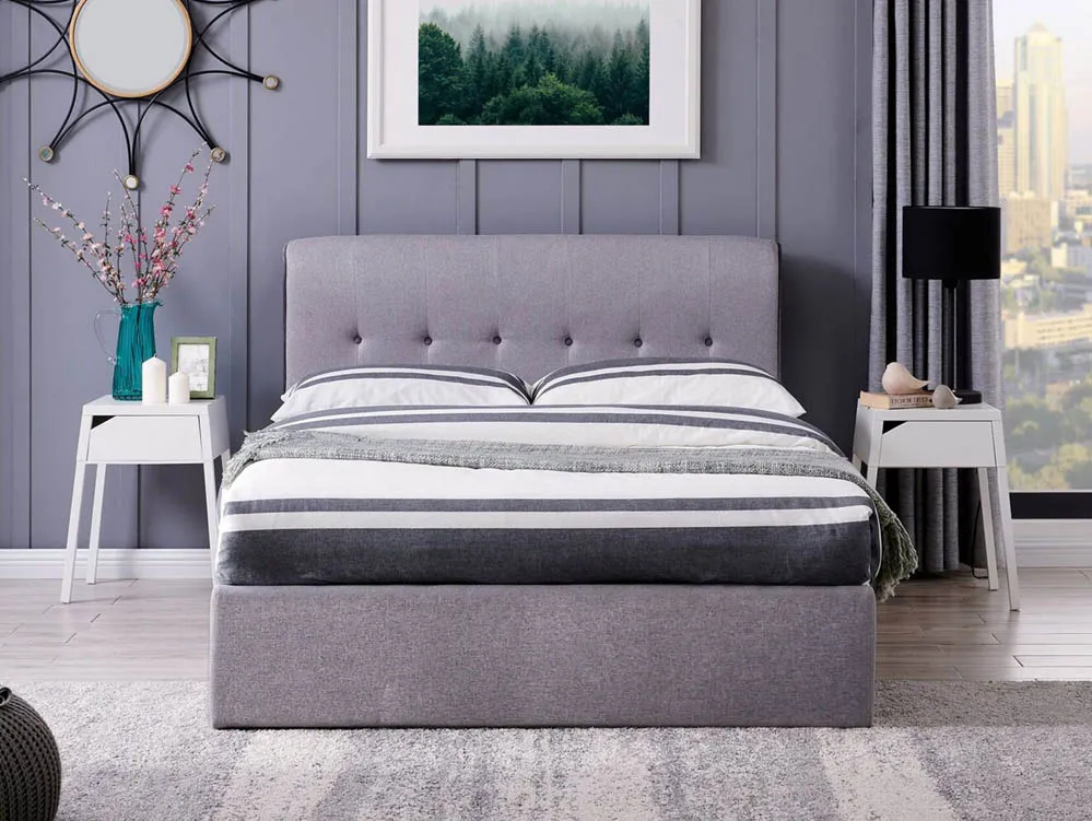 Flintshire Furniture Flintshire Carmel 5ft King Size Grey Fabric Ottoman Bed Frame