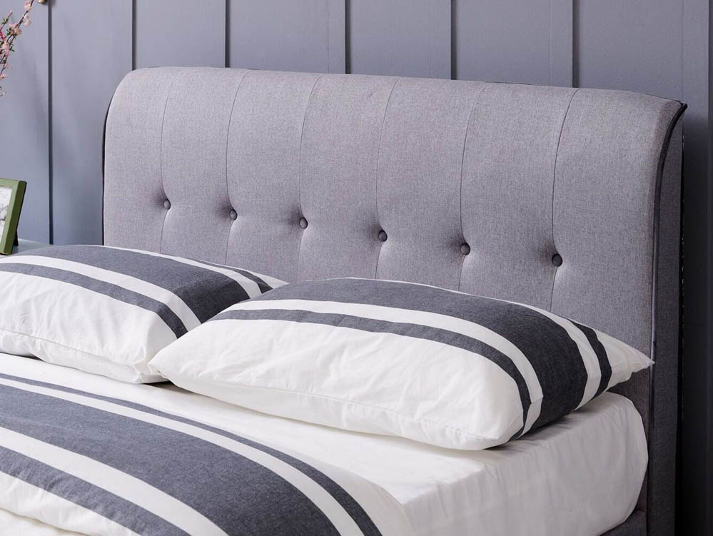 Flintshire Furniture Flintshire Carmel 5ft King Size Grey Upholstered Fabric Ottoman Bed Frame
