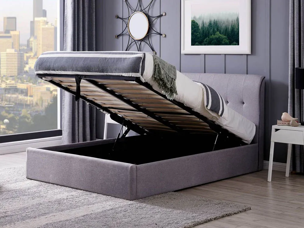 Flintshire Furniture Flintshire Carmel 5ft King Size Grey Fabric Ottoman Bed Frame