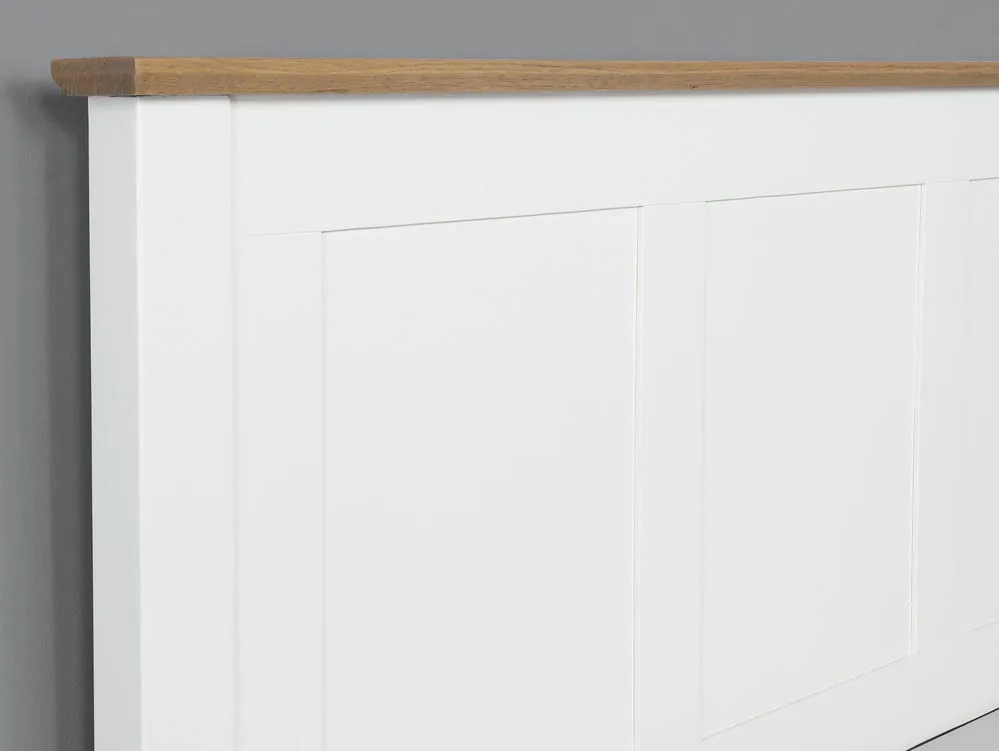Flintshire Flintshire Conway White and Light Oak Wooden Bed Frame