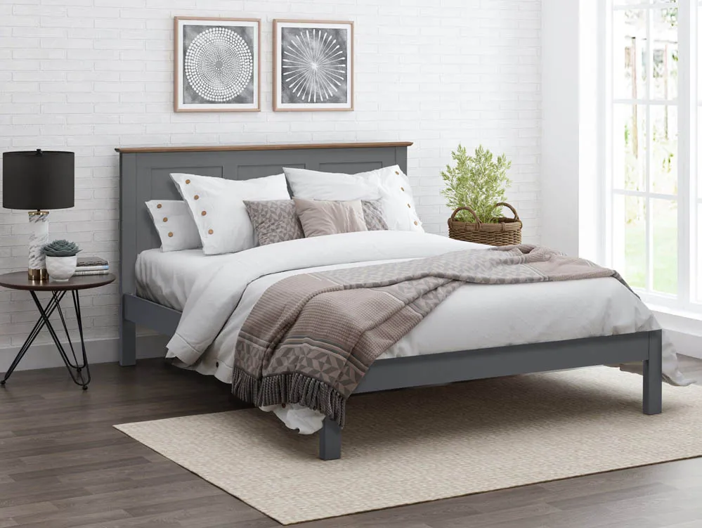 Flintshire Conway 4ft6 Double Heritage Grey Wooden Bed Frame