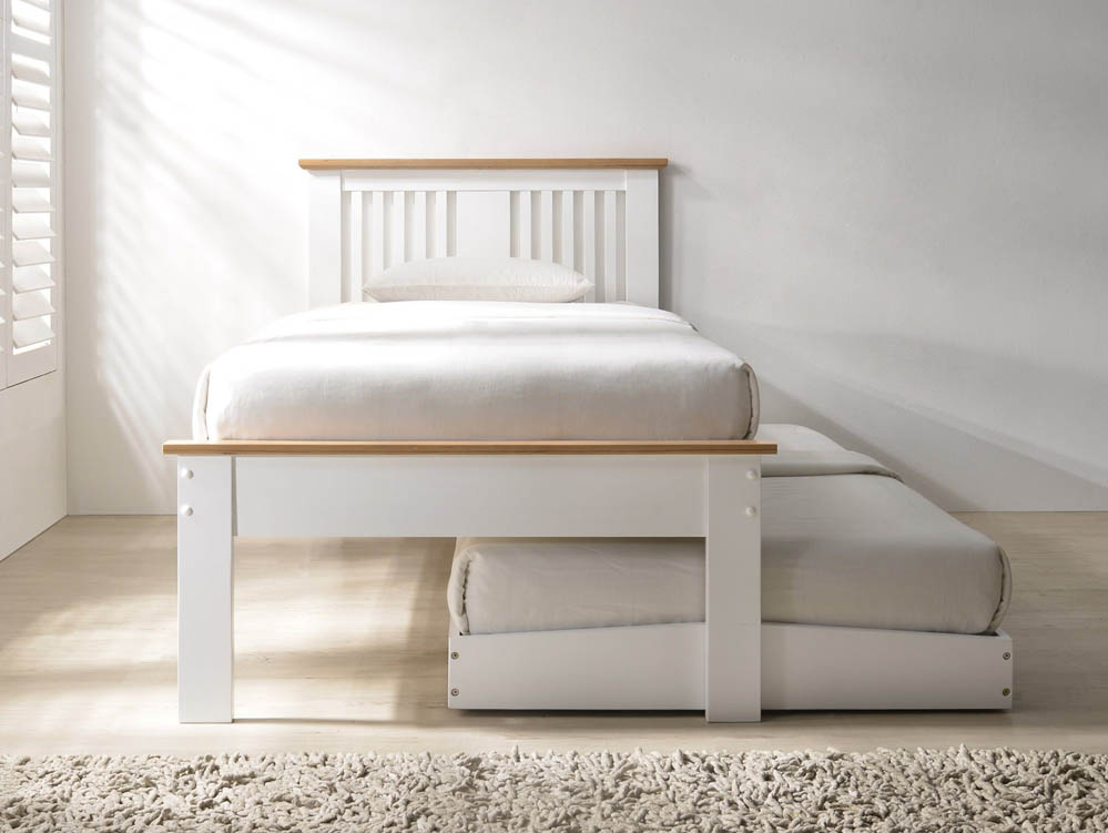 Flintshire Furniture Flintshire Halkyn 3ft Single White and Oak Wooden Guest Bed Frame