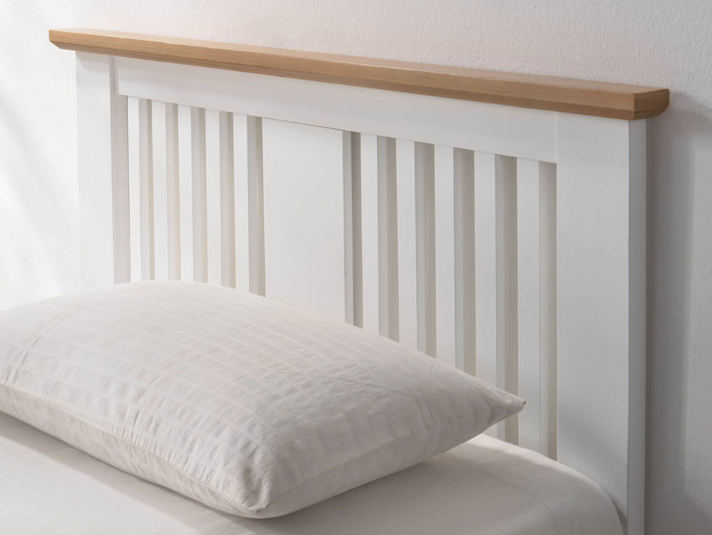 Flintshire Furniture Flintshire Halkyn 3ft Single White and Oak Wooden Guest Bed Frame
