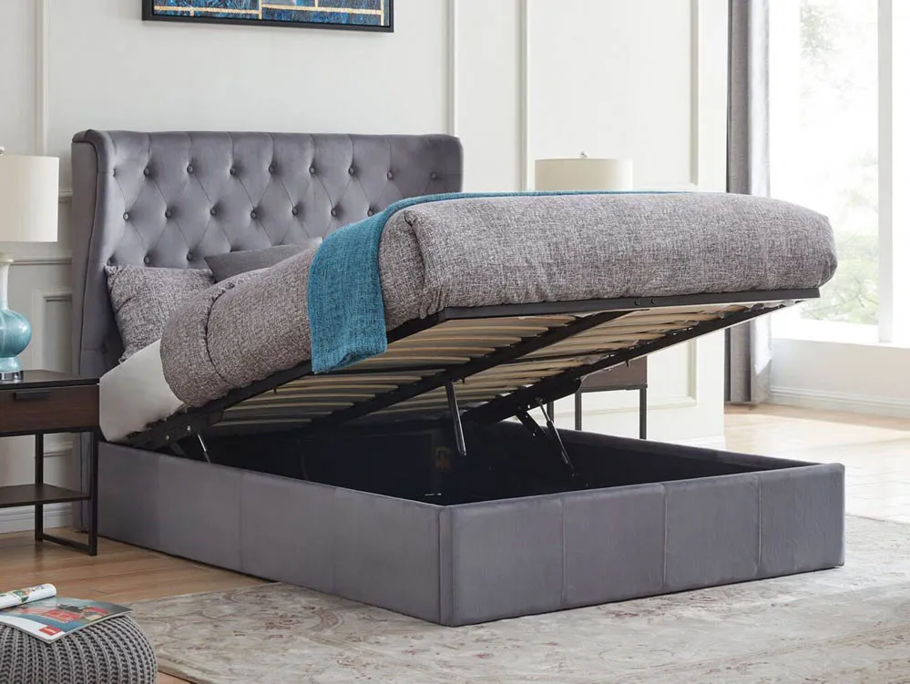 Flintshire Flintshire Holway Grey Fabric Ottoman Bed Frame
