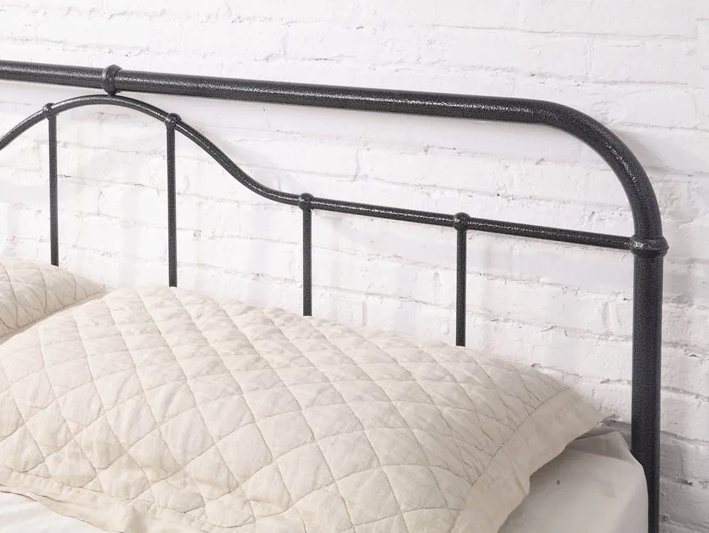 Flintshire Flintshire Oakenholt Black and Silver Metal Bed Frame
