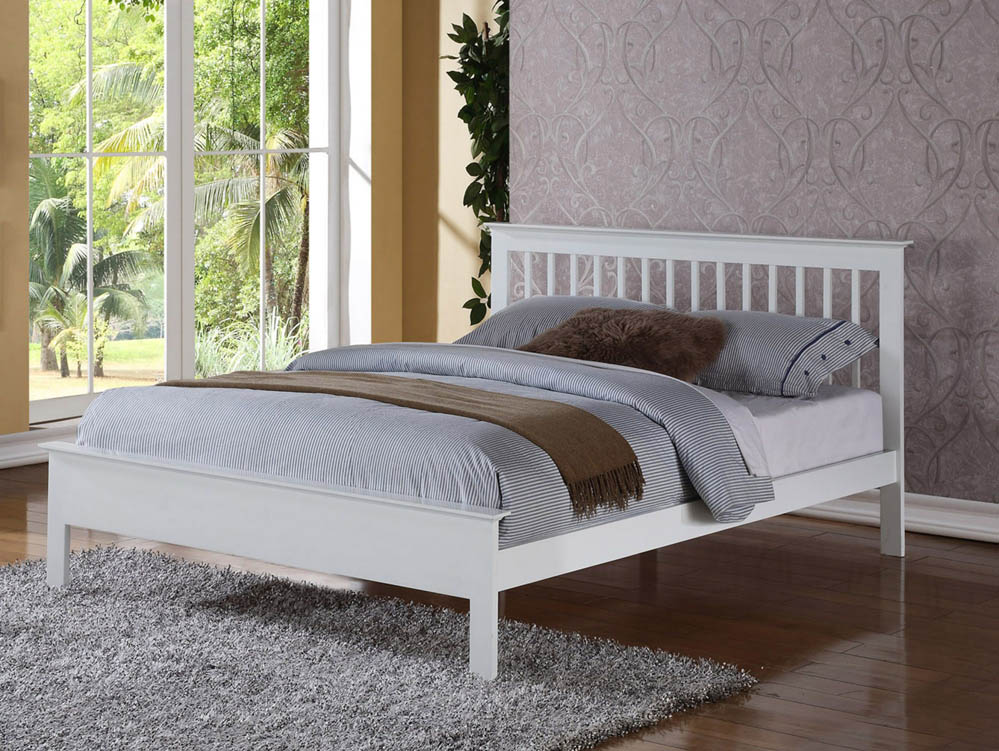 Flintshire Furniture Flintshire Pentre 4ft Small Double White Wooden Bed Frame