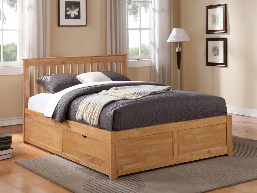 Flintshire Flintshire Pentre Oak Wooden 2 Drawer Storage Bed Frame