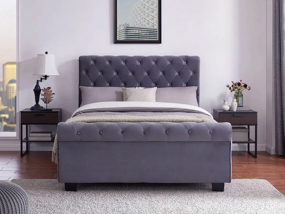 Flintshire Furniture Flintshire Whitford 4ft6 Double Grey Fabric Ottoman Bed Frame