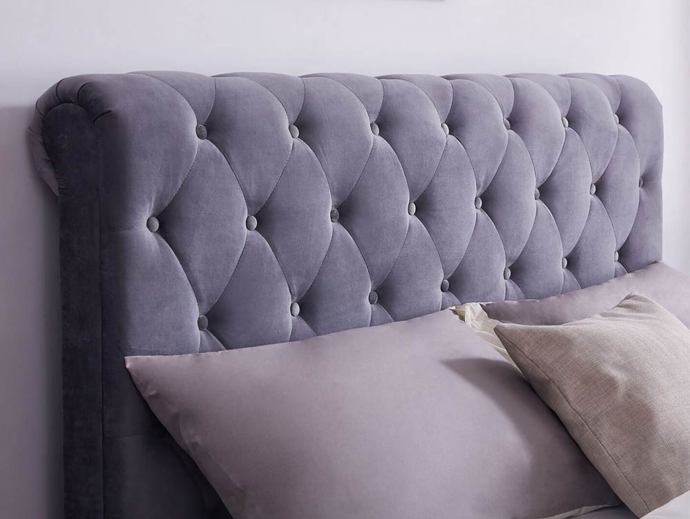 Flintshire Furniture Flintshire Whitford 4ft6 Double Grey Upholstered Fabric Ottoman Bed Frame