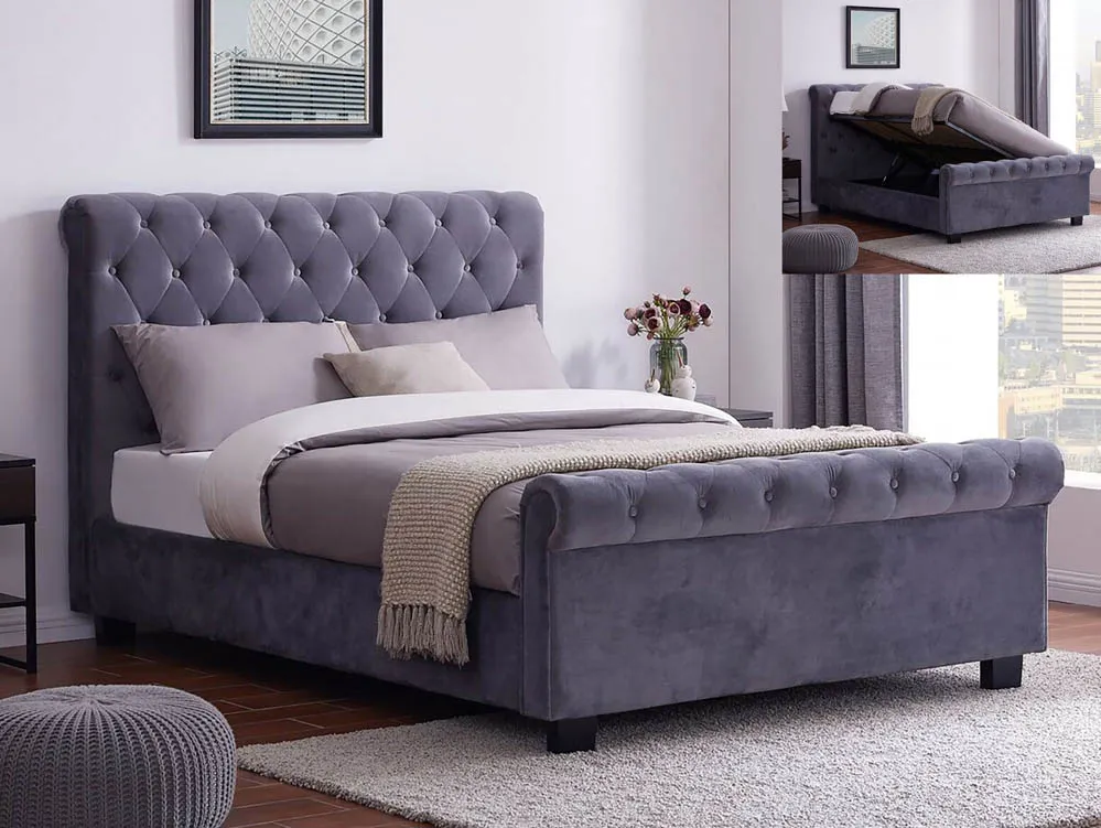 Flintshire Flintshire Whitford Grey Fabric Ottoman Bed Frame