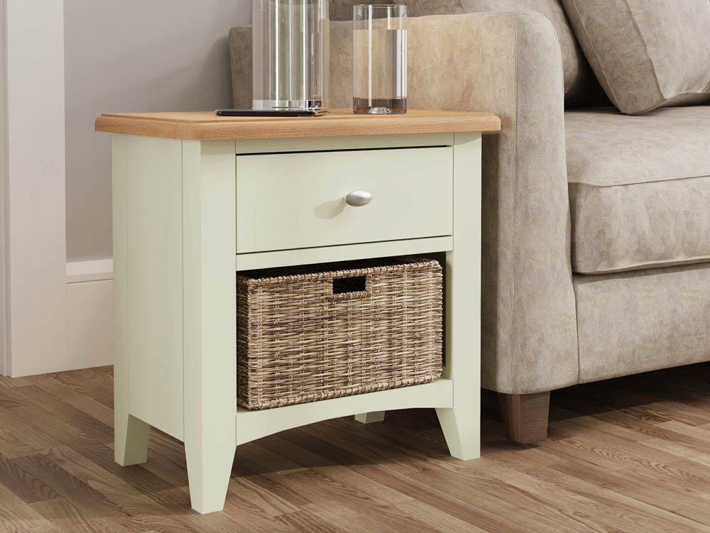 Kenmore Kenmore Patterdale White and Oak 1 Drawer Large Lamp Table (Assembled)