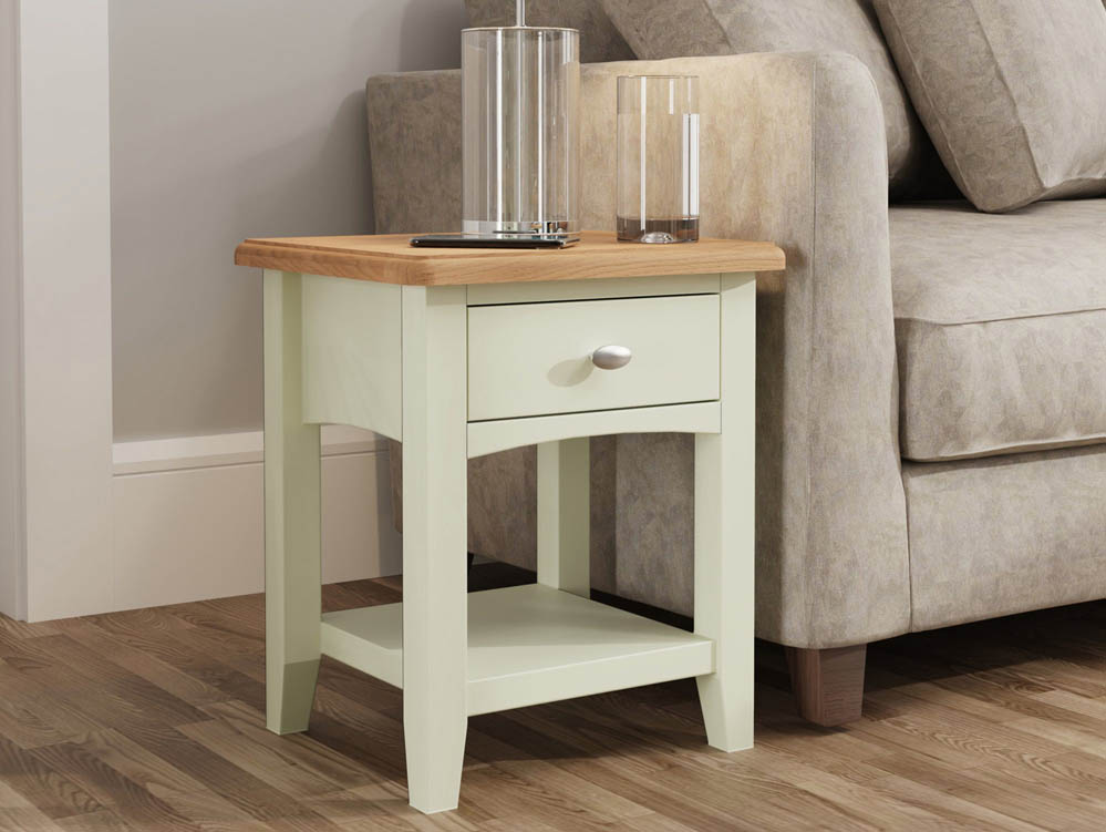 Kenmore Kenmore Patterdale White and Oak 1 Drawer Lamp Table (Assembled)