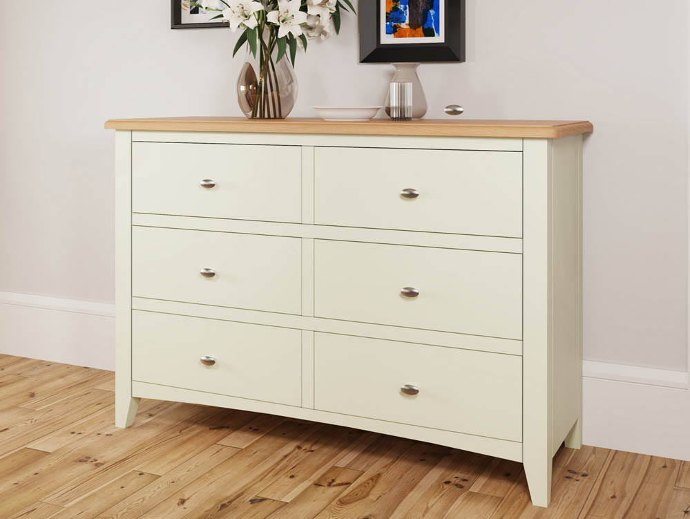 Kenmore Kenmore Patterdale White and Oak 6 Drawer Chest of Drawers (Assembled)