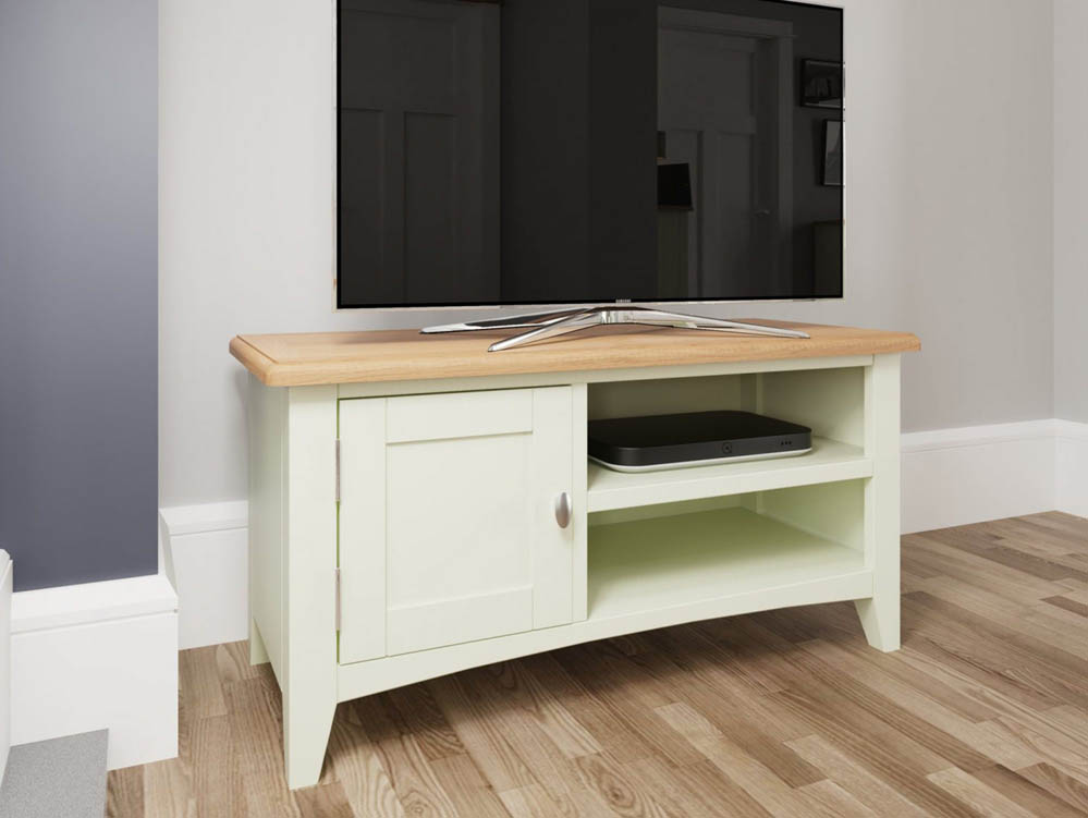 Kenmore Kenmore Patterdale White and Oak 1 Door TV Cabinet (Assembled)