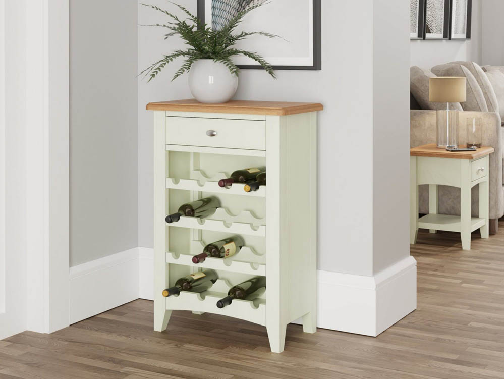 Kenmore Kenmore Patterdale White and Oak 1 Drawer Wine Cabinet (Assembled)