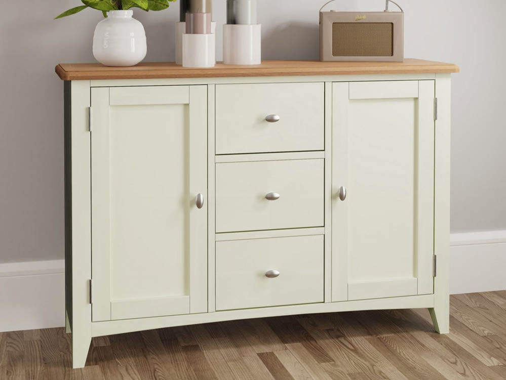 Kenmore Kenmore Patterdale White and Oak 2 Door 3 Drawer Large Sideboard (Assembled)