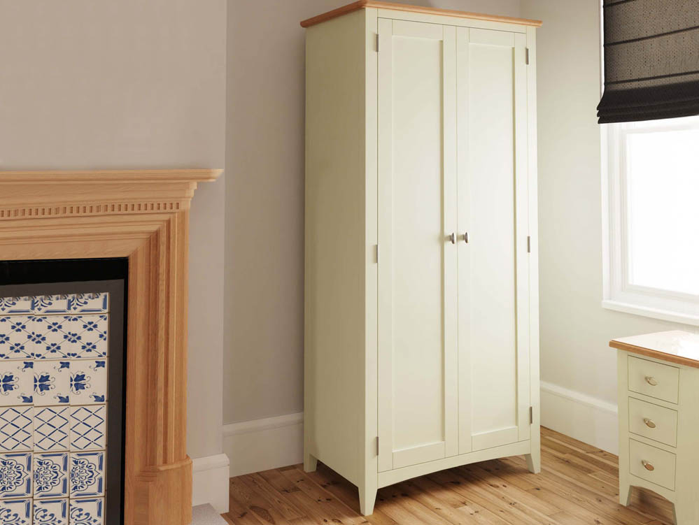 Kenmore Kenmore Patterdale White and Oak 2 Door Double Wardrobe (Assembled)
