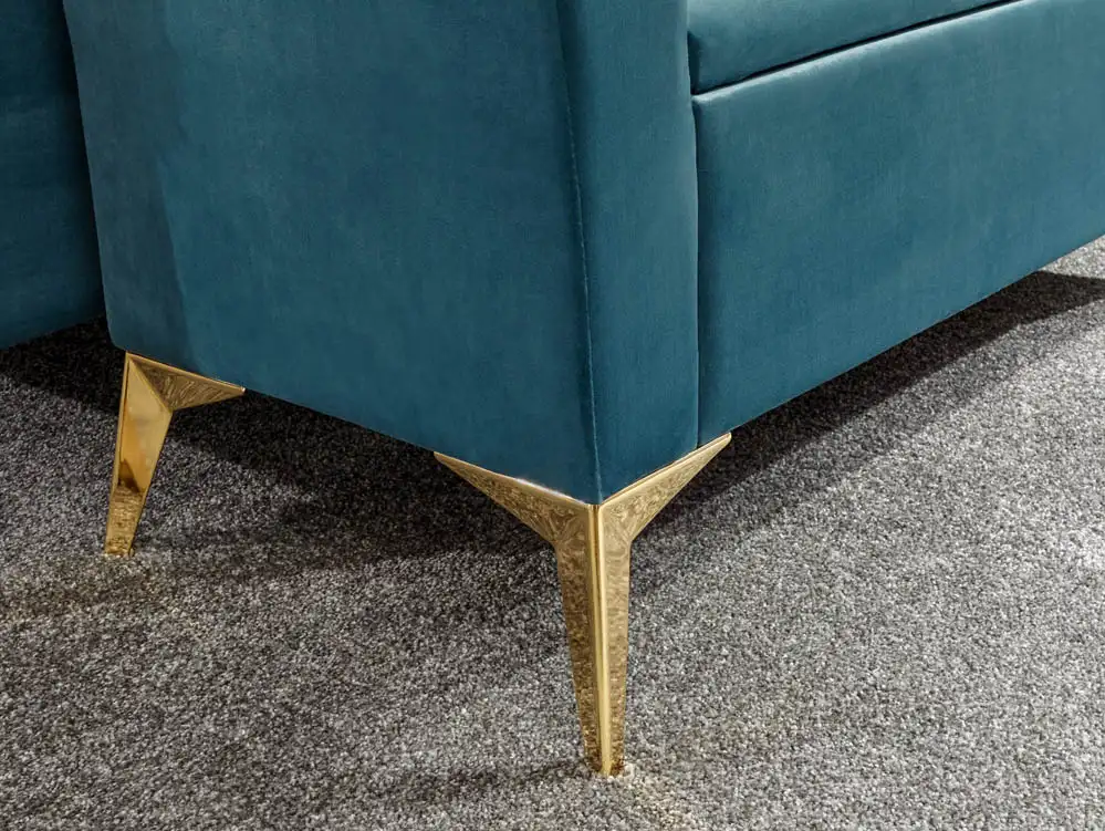 Teal and clearance gold ottoman