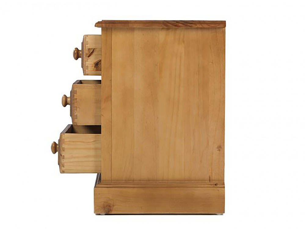 Archers Archers Berwick 3 Drawer Pine Wooden Bedside Cabinet (Assembled)