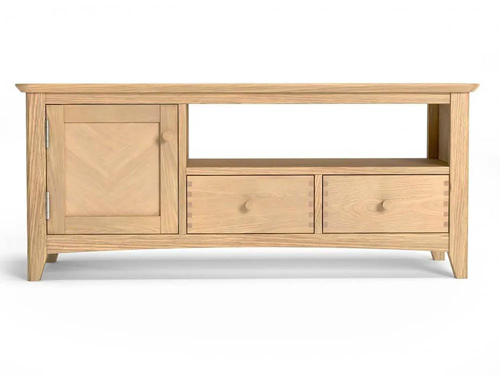 Archers Archers Oslo 1 Door 2 Drawer Light Oak Wooden TV Cabinet (Assembled)