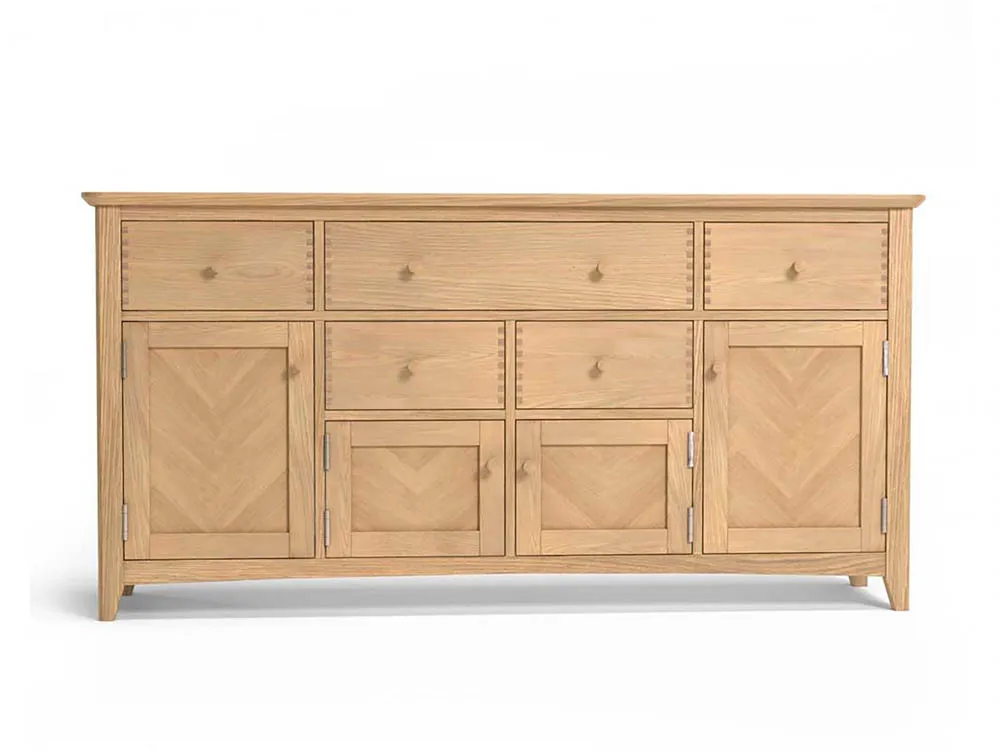 Archers Archers Oslo 4 Door 5 Drawer Light Oak Large Wooden Sideboard (Assembled)