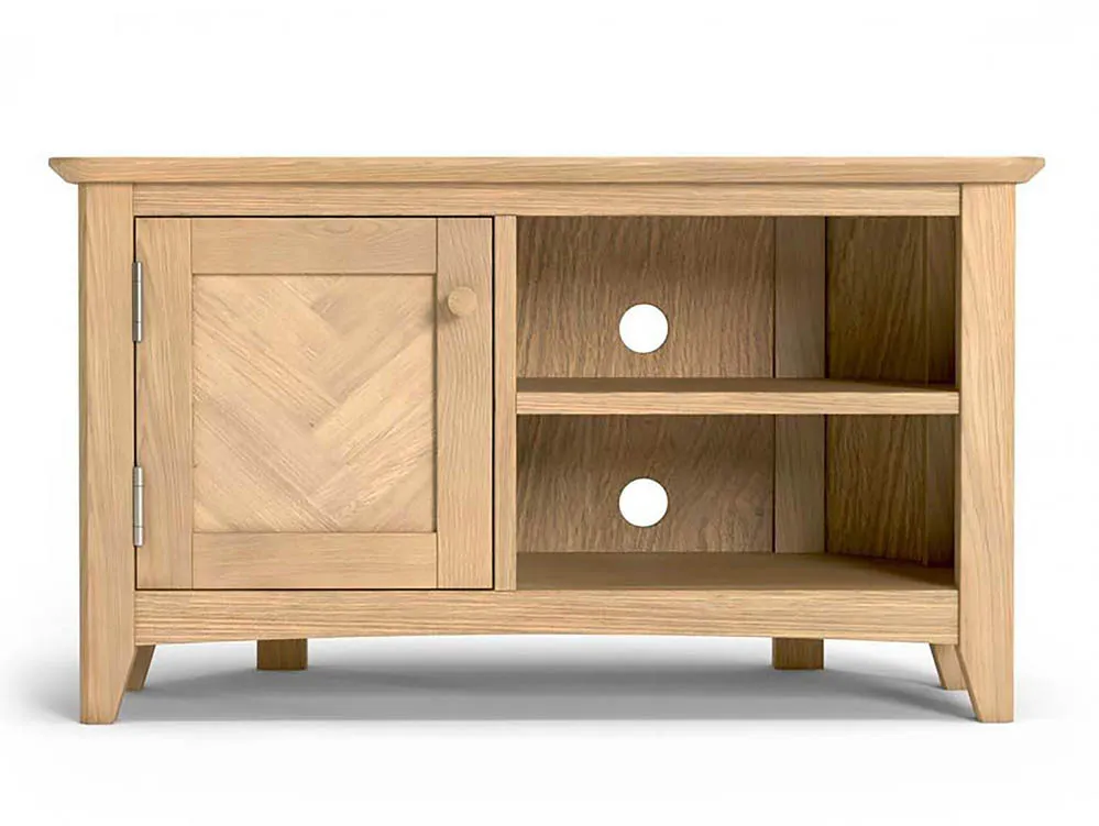 Archers Archers Oslo 1 Door Light Oak Wooden Corner TV Cabinet (Assembled)