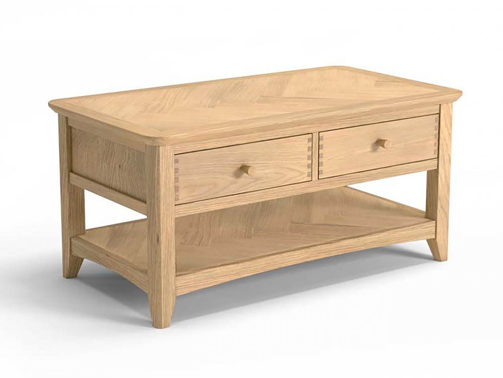 Archers Archers Oslo 2 Drawer Light Oak Wooden Coffee Table (Assembled)
